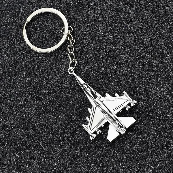 Sølv Metal Jet Fly Keychain Fly med Rustfrit Stål Line Fly Keychain