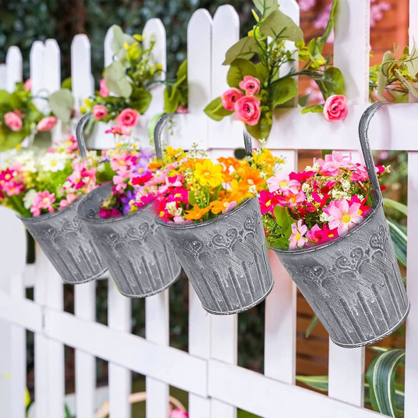 1 st blomkruka, smidesjärn hängande blomkruka med handtag L