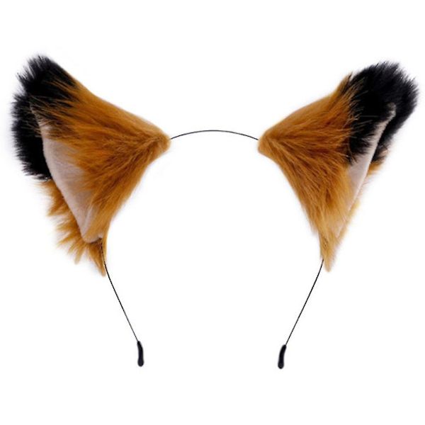 Gradient Färg Block Faux Päls Djur Huvudband Plysch Kattunge Varg Öron Hår Båge Anime Piga Lolita Halloween Fest Cosplay Kostym Huvudbonad
