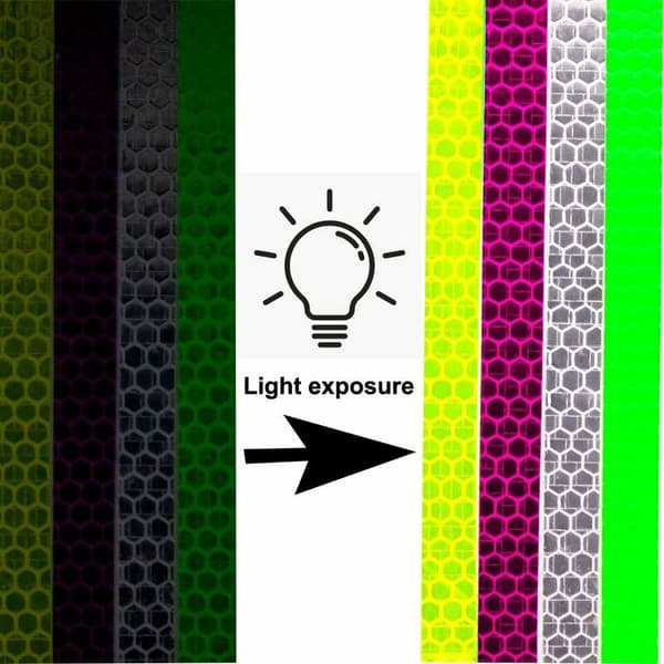 longziming Reflextejp 4 st 10 mm × 8 m Reflextejp Vattentät tejp Säkerhetsvarning Synlighet Reflektor Lim (Röd Grön Gul Vit)