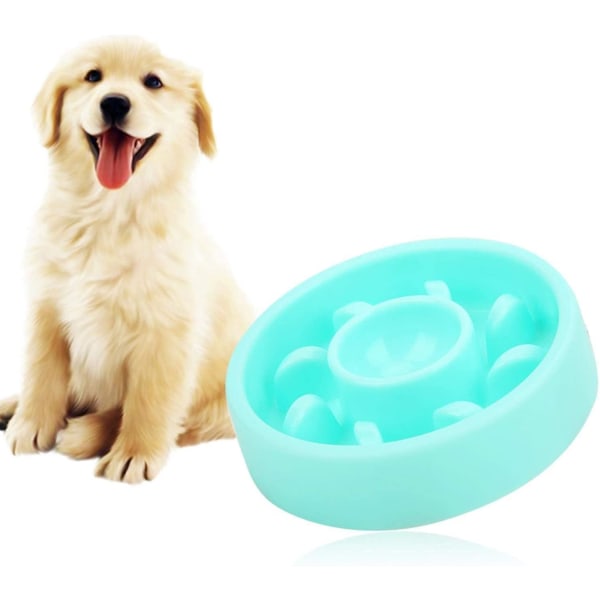 Langsom mater hundeskåler saktemater små hundeskåler Sklisikker puslespillskålmater Interactive Bloat Stop Dog Bowl Anti-kvelning Hundeskålgrønn