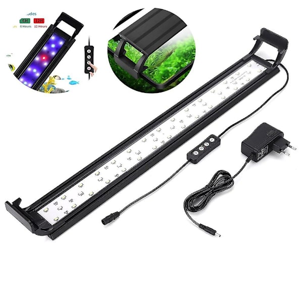 Led-lys Justerbar Lysstyrke, Tre Lysindstillinger, Med Akvarielys, Tidsindstillet Akvarielandskabslys Ac100240v（300mm-EU-stik）