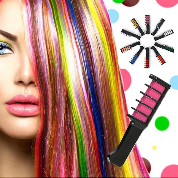 Hair Chalk Comb 6 färger, Hårfärgning Chalk Comb, Barnhårfärgning 6 delar Mini hårfärgskam