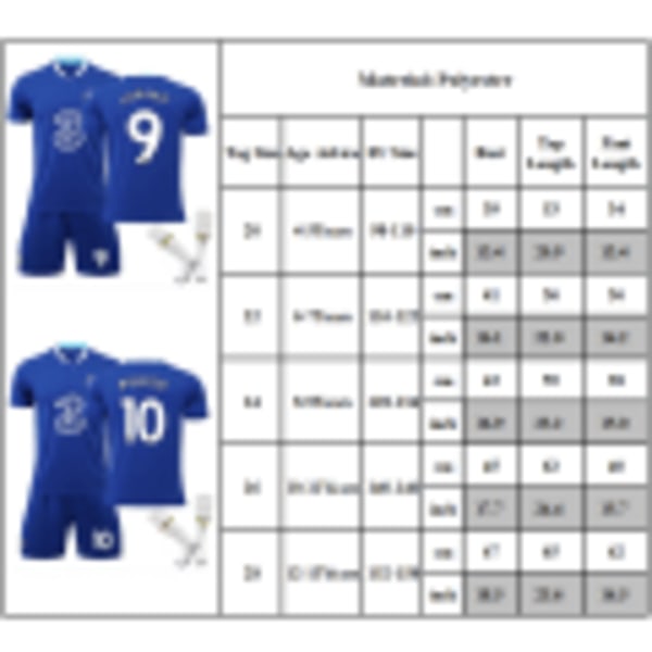 Chelsea World Cup Hemma Kit ENZO nr 5. Barn #5 Kis 16（90-100CM）