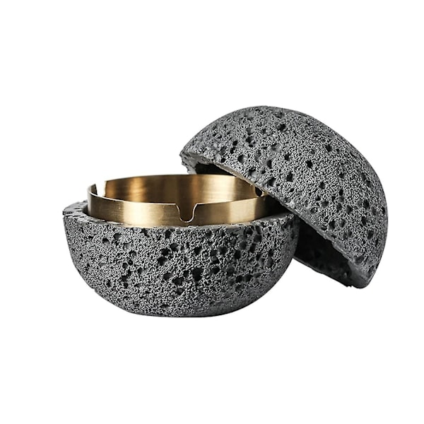 Imitation Planet Ashtray, Creative Ashtray (ø X H) - 12.5 X 11.2 cm Weight 0.88 kg, Gray