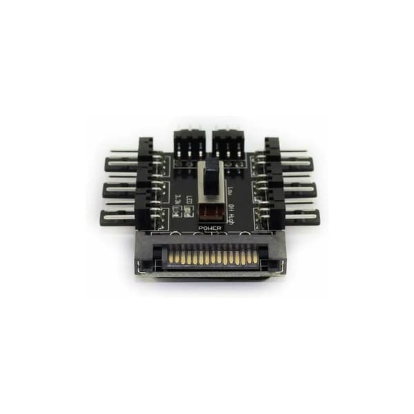 8-vägs PC-fläkthub LYLM SATA-gränssnitt Hastighetsregulator PCB-adapter