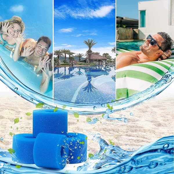 Sæt med 4 skumfiltre til poolfilter - Spa, poolskumfilter - genanvendeligt og vaskbart - Svampfilt