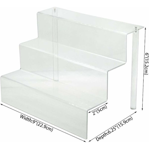 Kombination av Life Acrylic Step Display med 3 nivåer - 29 x 20 x 20 cm