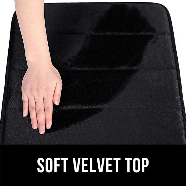 Blødt og behageligt badeværelsesgulvtæppe - 50x90cm (sort)