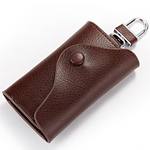 Leather Key Case,Mens Leather Cowhide Key Chain Bag,Keyring Card ID Holder Wallet Purse