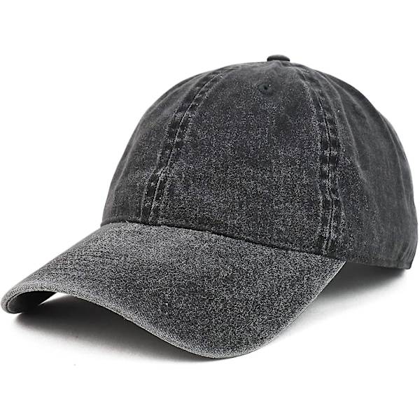 Musta yksinkertainen baseball-lippis, unisex puuvillapigmenttivärjätty baseball-lippis