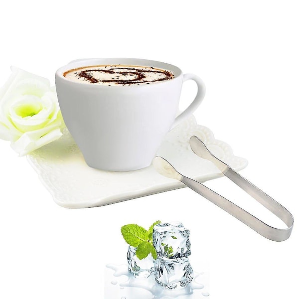 2 st matklämmor socker isbit godis tång rostfritt stål pincett te klämma för kaffe bar