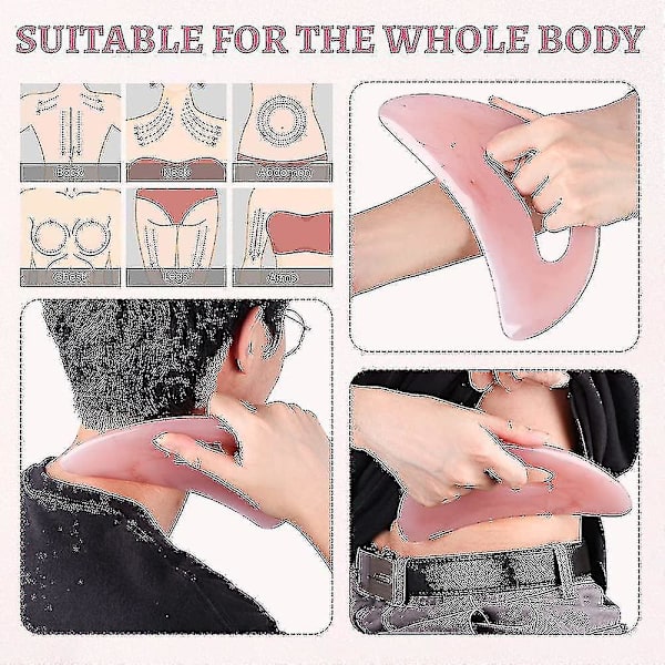 Gua Sha -hierontaväline kahvalla (hartsi) Suurempi Gua Sha -työkalu selän, niskan, kasvojen, jalkojen hierontaan, imusolmukkeiden tyhjentämiseen, selluliitin poistamiseen