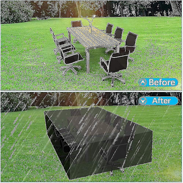 Möbelöverdrag för trädgård 170 X 94 X 70 cm, rektangulärt/fyrkantigt överdrag för utebord