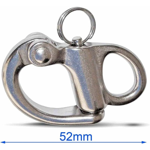 52mm-316 Rostfritt Stål Fast Karbinhake Shackle Fjäder Shackle Hand Pull Hook Rig