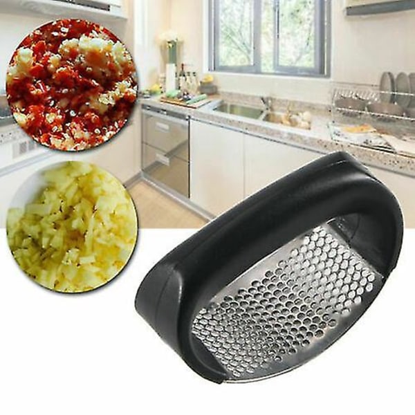 Stainless Steel Garlic Press Crusher Handheld Grinder Tool Squeezer Masher Food Chopper