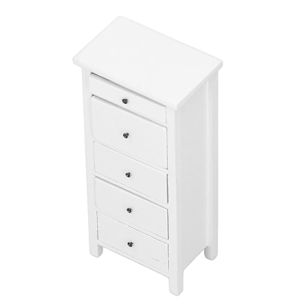 1:12 Skala Dukkehus Kommode Træ Miniature Hvidt Soveværelse Møbler Dukkehus Dekoration