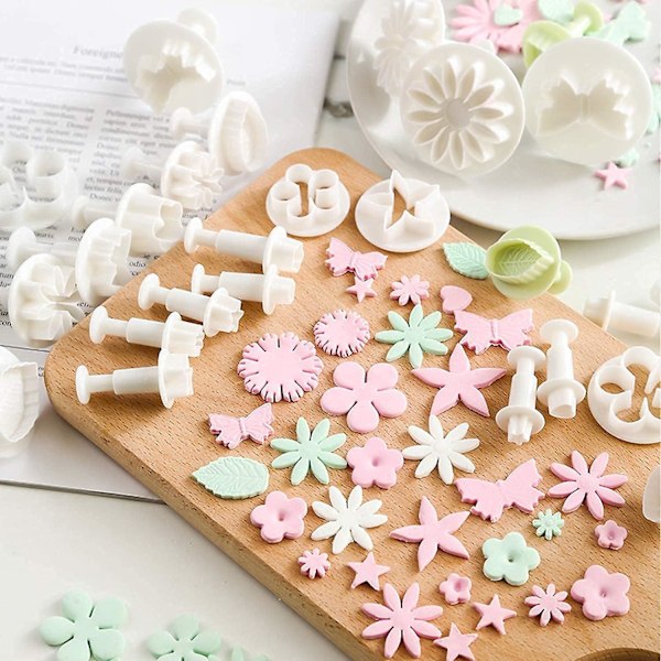 33 st bakformverktyg Fondant Plunger Cutters, Kakform för DIY