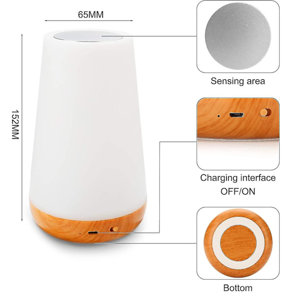 Ny smart touch-lampe, farverig natlampe, lampe til børneværelse, gave til sengebord
