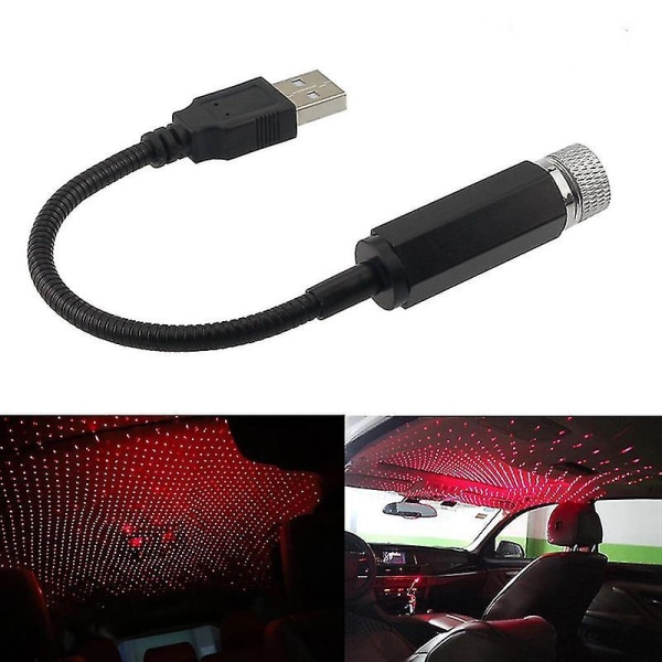 Usb holdbar Mini Star Projektionslys Led Nattelys Til Festivallampe2stk-sort