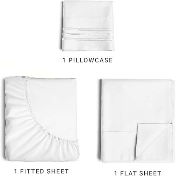Twin Xl lakanset - Andningsbara och kylande lakan - Sängkläder för högskolehem - Hotell lyxiga lakan - Extra mjuka lakan - Djupa fickor - Lätt att passa
