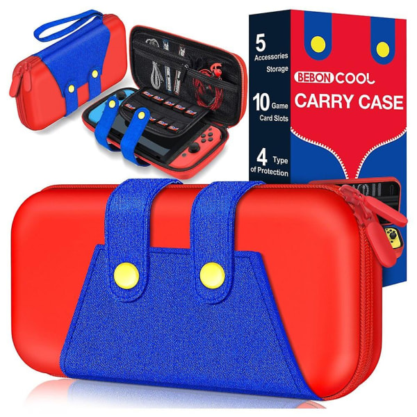 Vattentät väska med stor kapacitetsbrytare Skyddande case för Nintendo Switch-konsol Spelplatta Kabeltillbehör Liten väska röd