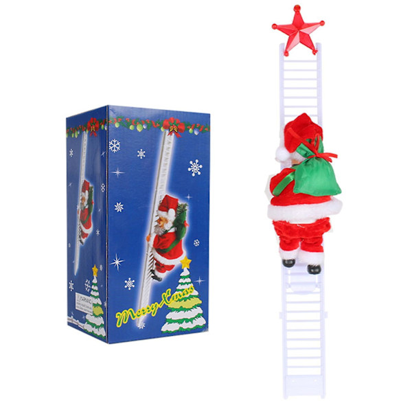 Asdomo Jultomte Klättring Stege Leksak, Elektrisk Jultomte Plyschdocka Leksak För Julgran Prydnad, Barn Present Typ2