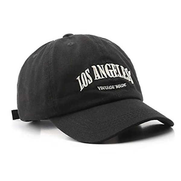 Slidt Denim Sports Baseball Cap Vintage Bogstav Broderi Solbeskyttelse Udendørs Fashion Dad Hat Trucker Cap til Kvinder M（sort grå）