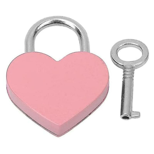 2-pack gynnsam 2-delad hjärtlåsnyckel Litet hjärtformat kärlekslås Minimetallhänglås
