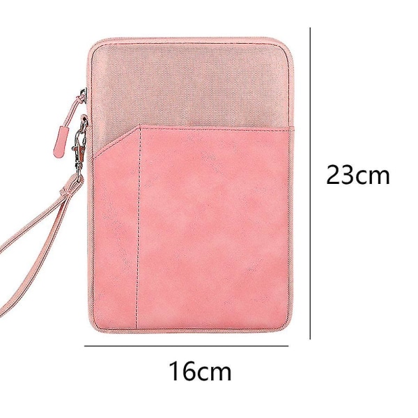 8-tommers nettbrett-etui kompatibelt med Samsung Ipad nettbrett lærveske fôrpose anti-fall beskyttende deksel（Rosa-8 tommer）