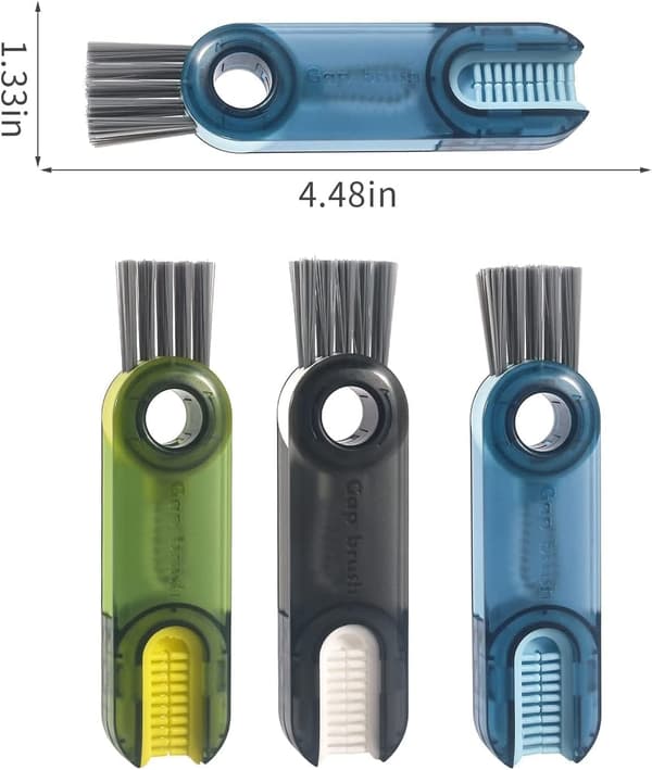 3-pack Micro Cap Detailborste Multifunktionell Spalt Rengöringsverktyg Grön