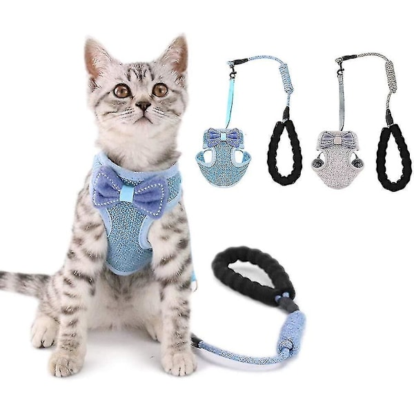 2 Pack Cat Harness With Leash Escape Proof,adjustable Kitten Walking Jacket,soft Breathable Pet Vest