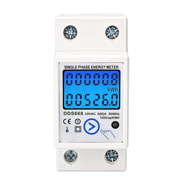 Digital Multimeter Spenningsmåler Enfase Watt KWh Effektforsterker Meter（230V）