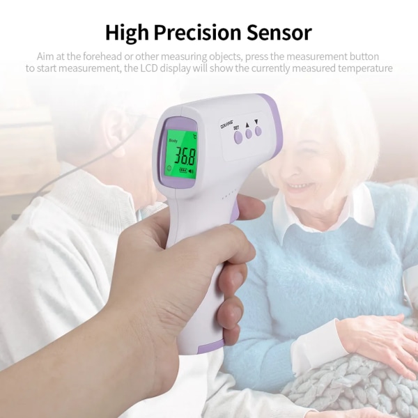 Bärbar handhållen elektronisk termometer Bärbar pann termometer Hög precision infraröd termometer Kontaktfri termometer