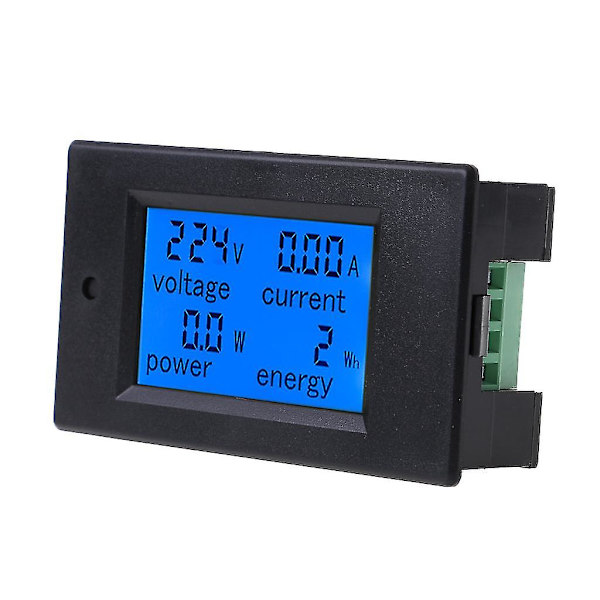 LCD-display digital multimeter, amperemätare, voltmeter, ström, spänning, effekt, energi