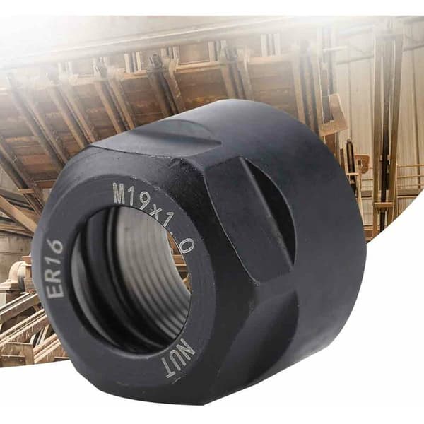 Collet Chuck Mutter för CNC Chuck Hållare Svarv ER16 A&M Typ M191.0 Svart