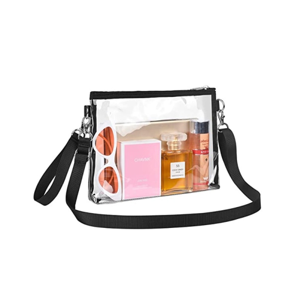 Transparent Crossbody Wallet Transparent Tote Bag Svart