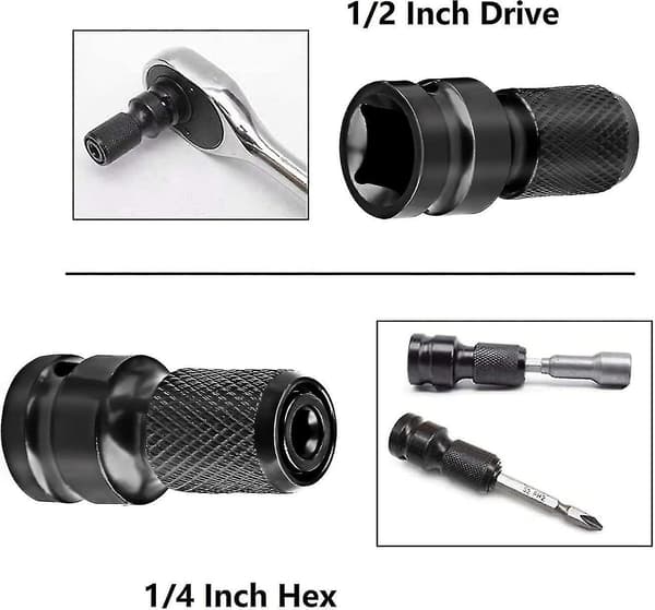 Impact Socket Driver Bit, 1/2inch Square To 1/4inch Hex Socket Adapters, For Impact Ratchet And Screwdriver Bit Holder Socket - 2 Pieces