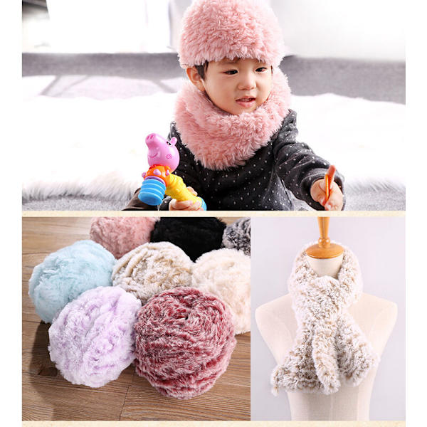 DIY Handgjord Fluff Garnboll Vävda Konstgjord Päls Mink Korall Fleece Grov Ull Lila