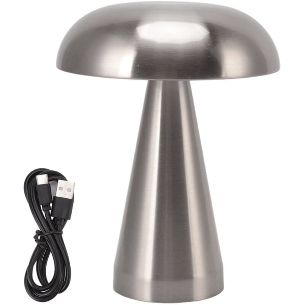 Svampbordslampa Modern Minimalistisk Industriell Stil 3 Färger Dimbar Uppladdningsbar Innovativ Touch Control Bordslampa Silver