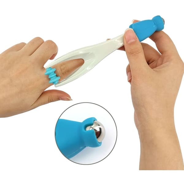 Handakupunktur fingerledsmassageapparat??t rullande handmassageapparat??t avslappning blodcirkulation hälsovårdsmassageapparat??t blå