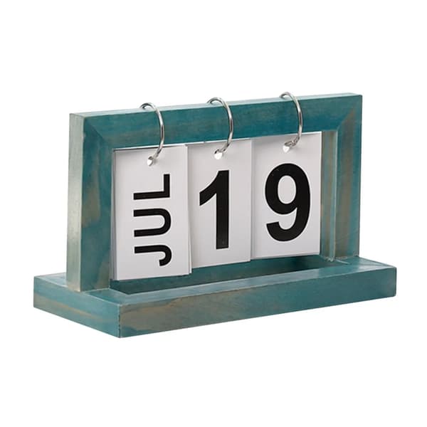 Evighetskalender Vändbar Skrivbordskalender Träskrivbordskalender Sida Vändbar Evighetskalender Blå