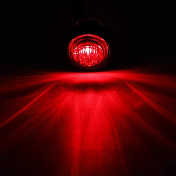 Paket med 30 st 3/4 tums runda 15 bärnsten 15 röda LED-sidomarkeringslampor 3 dioder infälld montering för släpvagn båt RV Van Tow 12V DC
