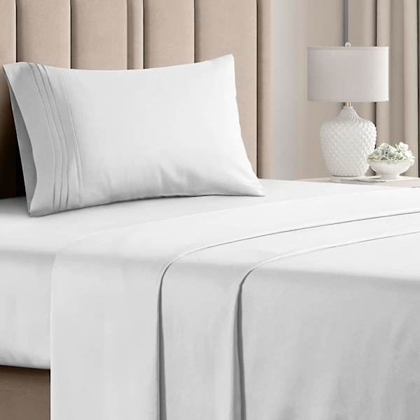 Lakanset för dubbelsäng - Andningsbara och svalkande lakan - Hotell-lyxiga lakan - Extra mjuka - Djupa fickor - Lätt att passa - 3-delat set - Rynkfria - Comf