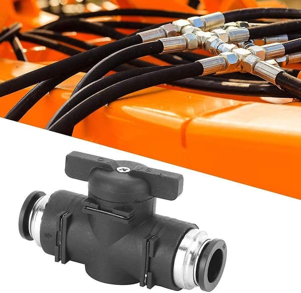 Pneumatisk konnektor, sort pneumatisk luft hurtigkoblinger adapter håndventilkontakt controller(1 stk, sort)