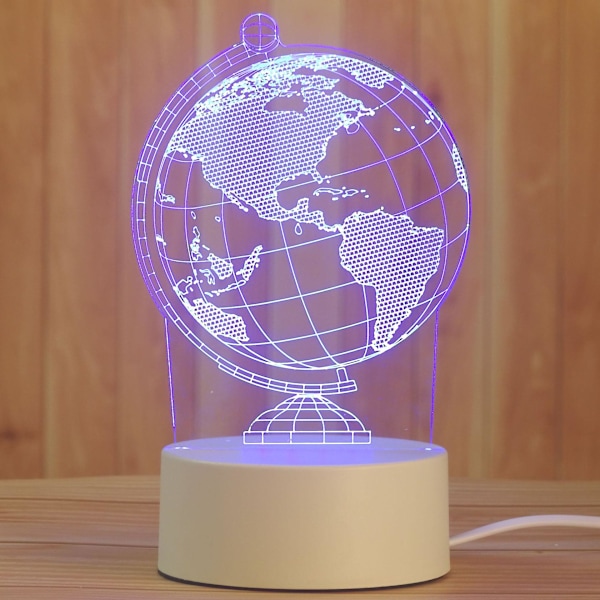 Romantisk kärlek 3d akryl LED-lampa barn nattlampa bordslampa för födelsedagsfest heminredning Alla hjärtans dag sänglampa Globe