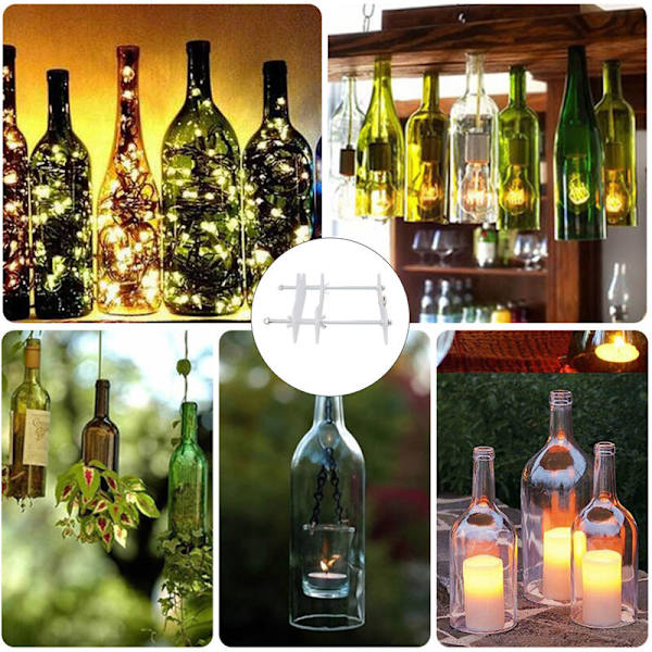 Fläskvinsflaskeskärare Verktyg Glas DIY Flaskeskärare Kit med Glaspapper för Alla Former
