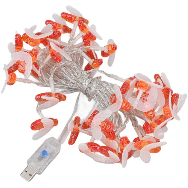 6M Vattentät Bi String LED-lampor 40 LED Varm Ljus USB Trädgård Balkong Utomhus