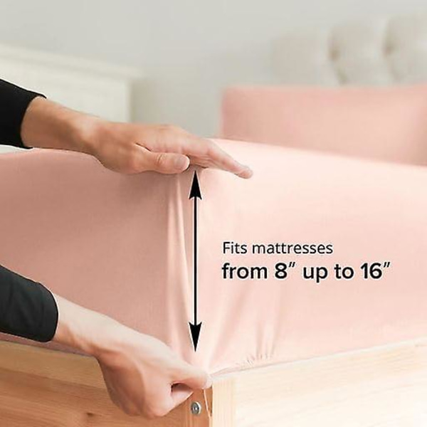 King Size Lakensett - Pustende og avkjølende laken - Hotel Luksus Sengetøy - Ekstra Mykt - Dype Lommer - Enkel Passform - 4-delt Sett - Krøllfritt - Komf