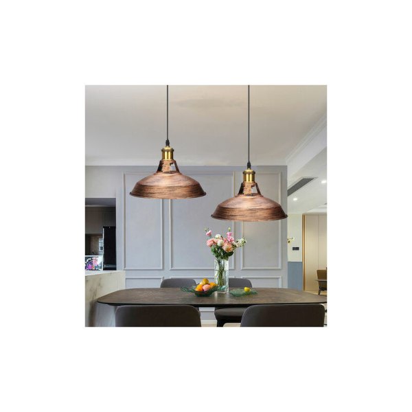 Krona Hängande Vintage Metall E27 Belysning Hängande Lampa Kök Vardagsrum ??27cm (Rost) - Rost DRIVE